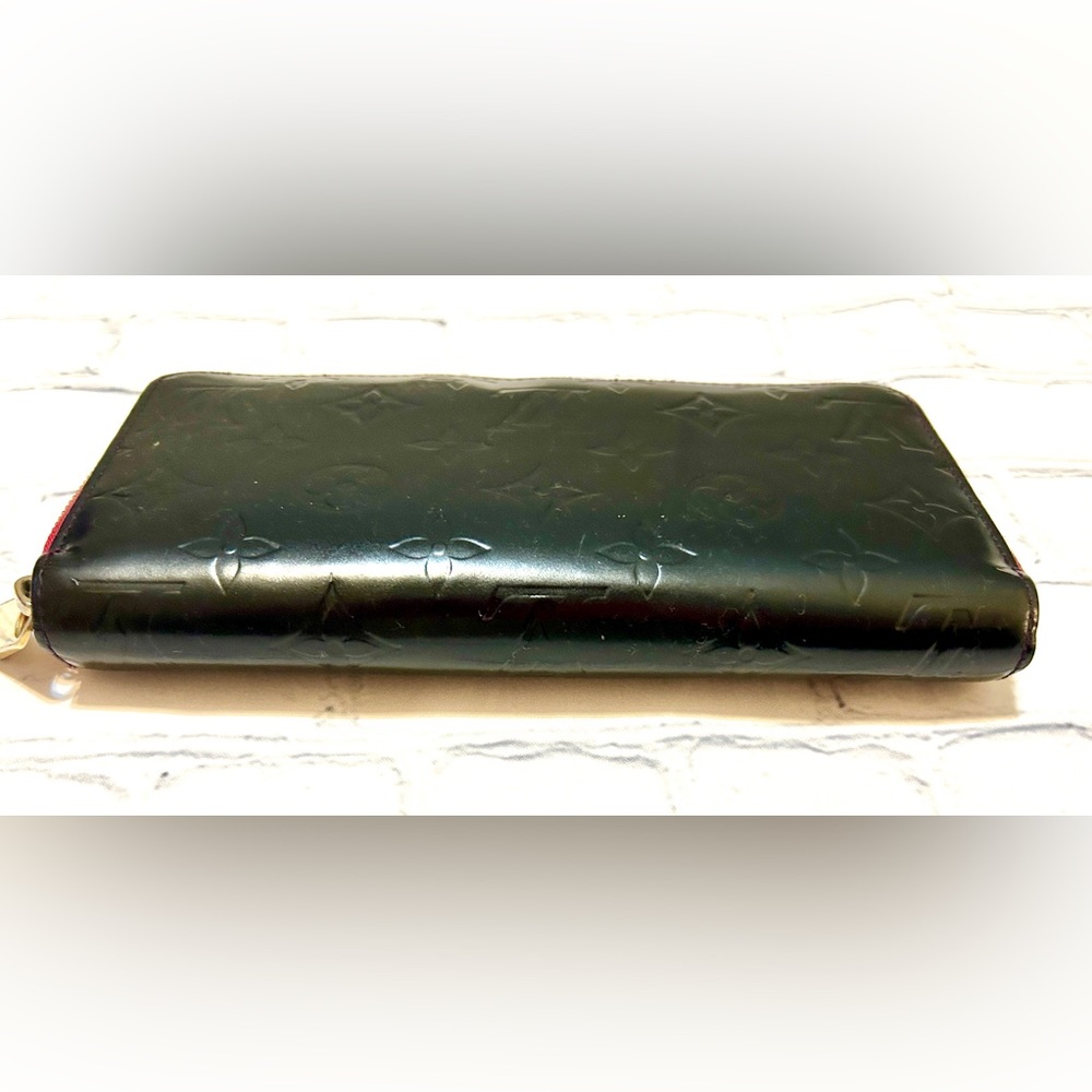 LV Rare Matte Vernis Monogram Long Wallet - Black and Bright Pink - FULL SET - Picture 15 of 16